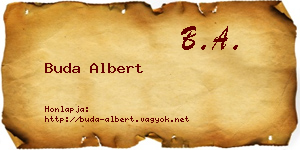 Buda Albert névjegykártya