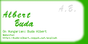 albert buda business card